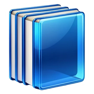 2 dark neon blue glass books sticker