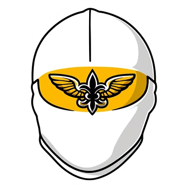 Louisiana themed ski mask with New Orleans Saints black and gold colors sticker