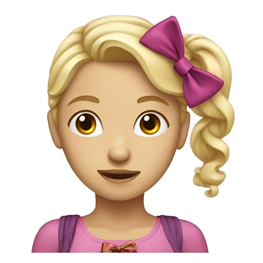 Blonde girl with a bow sticker