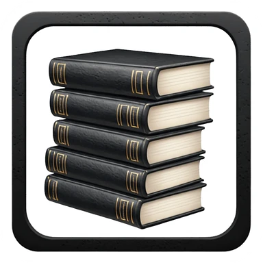 5 black and white books sticker