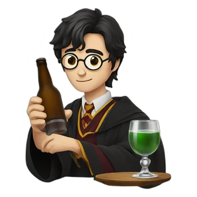 Harry Potter drinking alcohol sticker