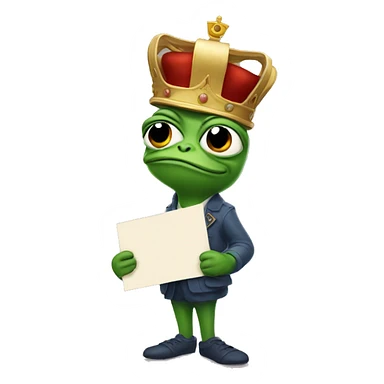 pepe holding a sign that says blame king in air sticker