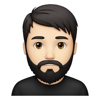 man with beard and emo hair sticker