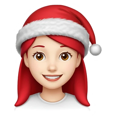 Smile  in a red Christmas hat sticker