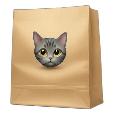 Cat hides in shopping bag sticker