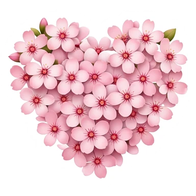 Sakura flower heart Cœur pastel sticker
