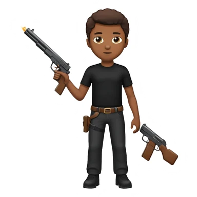 Full body black male with a gun sticker