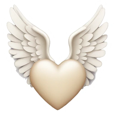 beige heart with white angel wings sticker