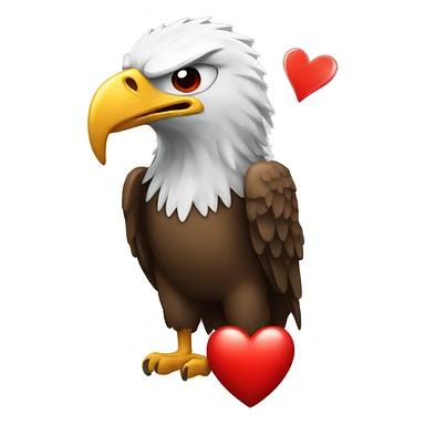Eagle and red heart  sticker