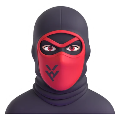 menacing robber with black and red balaclava sticker