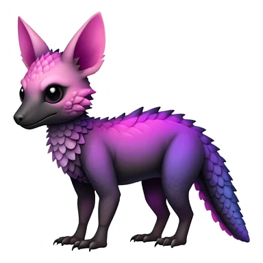 Cool Edgy realistic Black-pink-purple-gradient Trico-animal-creature full body sticker