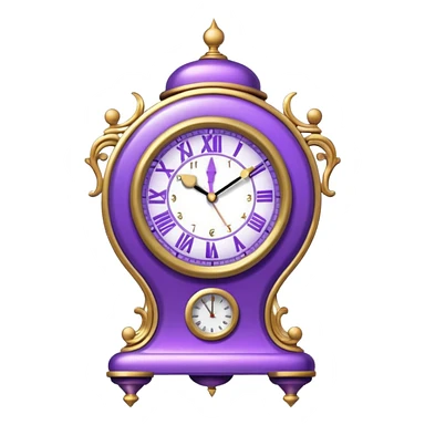 glitter purple clock sticker