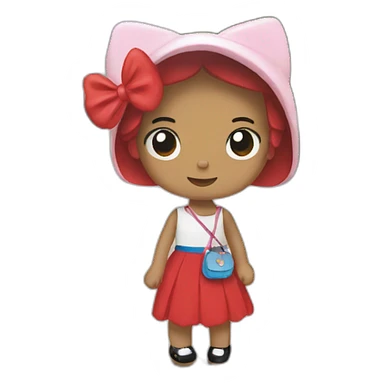 hello kitty in france sticker