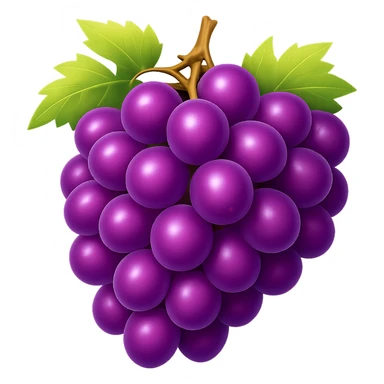 Resize the grapes emoji to be smaller, targeting a file size of 50-100kb, with no background. sticker