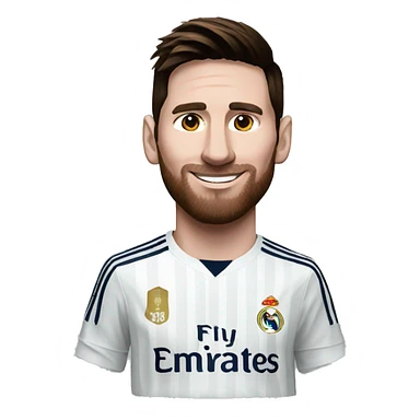 Messi with a Real Madrid shirt sticker