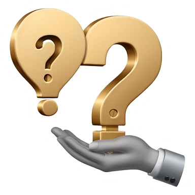 Hand and a question mark sticker