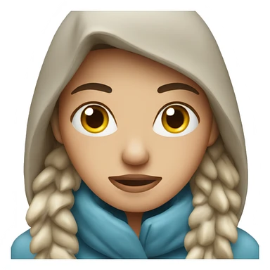 Freezing woman in snowstorm  sticker