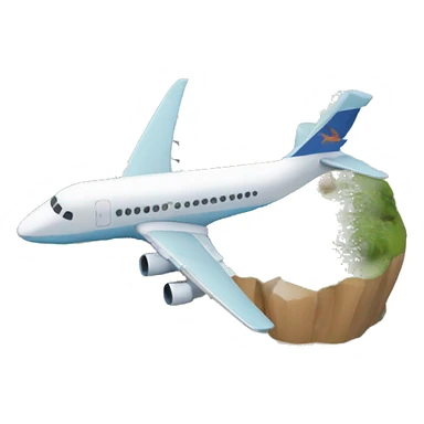 Dinosaur riding an airplane over an island sticker