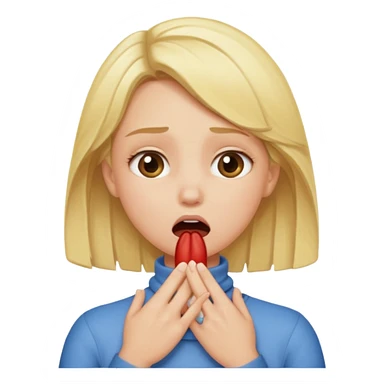 blonde girl choking herself sticker