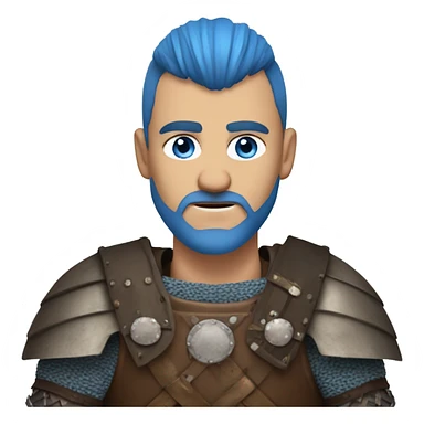 blue eyed man in in Viking armor, mowhawk sticker