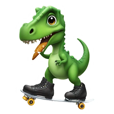 Dinosaur on skates smoking sticker