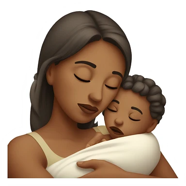 sad mother with newborn sticker