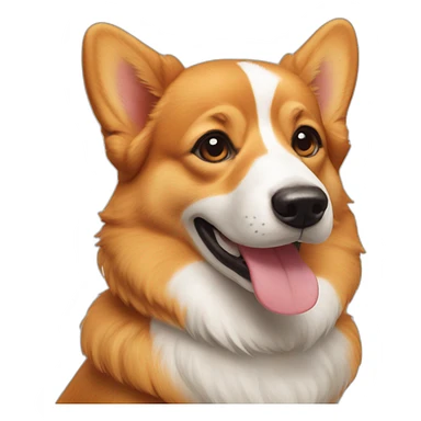 Orange corgi East european village dog sticker