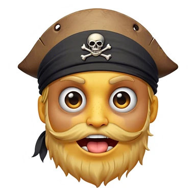 Clash of Clans aesthetic Comical Pirate Portrait Emoji, Head tilted dramatically with an exaggerated, fun expression and wide, comically expressive eyes behind a quirky eye patch, featuring a rugged yet cartoonish build with a playful bandana and natural skin tone, Simplified yet hilariously expressive features, highly detailed, glowing with a slightly sassy oceanic glow, high shine, dramatic yet playful, stylized with an air of cheeky maritime mischief, soft glowing outline, capturing the essence of a meme-worthy pirate who brings humor to epic quests! sticker