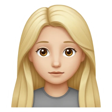 gray eyes and blonde long hair sticker