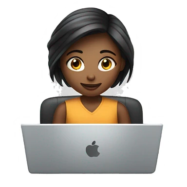 girl working in the computer with instagram logo  sticker