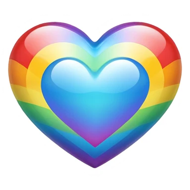 Small Rainbow heart sticker