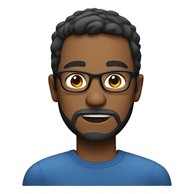 snagged man with short beard, blue eyes  and glasses sticker