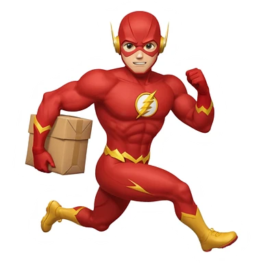 The flash running with package sticker