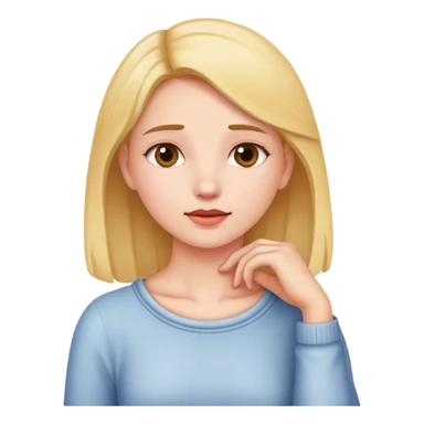 a girl holding her neck sticker