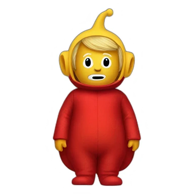 Donald trump in teletubbie outfit sticker