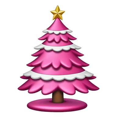 Árvore de natal rosa e branco sticker