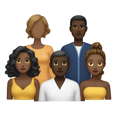 silhouette of 5 people from the waist up sticker