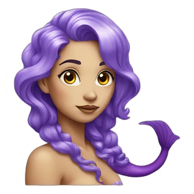 beautiful radioactive mermaid with purple hair sticker