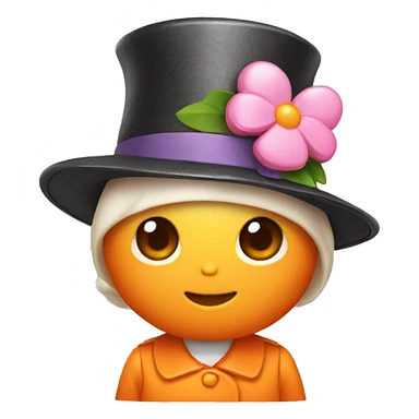 hello kitty emoji orange with hat sticker