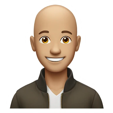 bald boy smiling indoors sticker