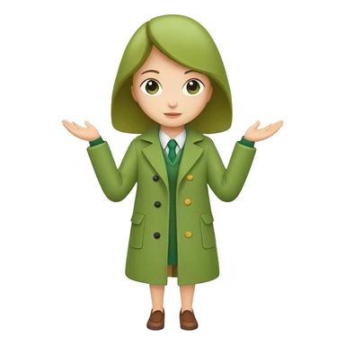 green coat girl sticker