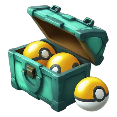 Pokemon Game LootCase BlackMystery ShinyGlow Color Rich Treasure Legendary Epic Pokeballs and Pokemons Inside sticker