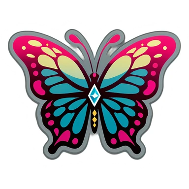 Diamond butterfly sticker