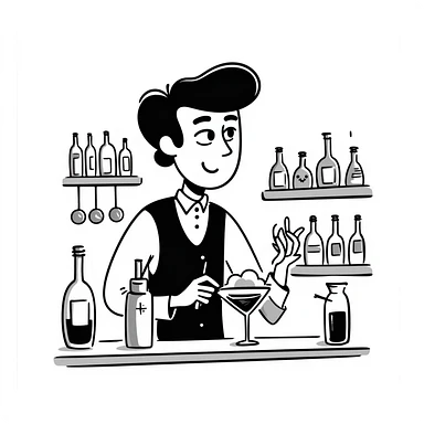 bartender mixing drinks sticker