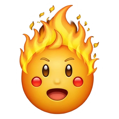 emoji on fire freaking out sticker