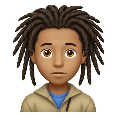Black boy with short free forms dread sticker