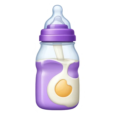 baby bottle white and purple sticker