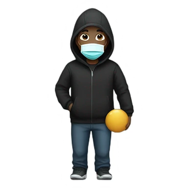 Man with medical mask and black hoody sticker