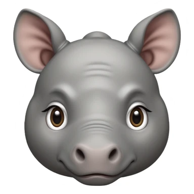 adorable baby rhino with big eyes sticker