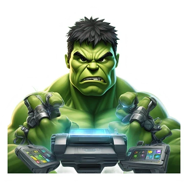 Hulk as a tech wizard sticker